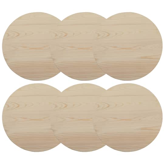 6 Pack: 15" Unfinished Wooden Circle Plaque by Make Market®